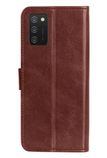 Nomfy Hoesje Geschikt voor Samsung A02s Hoes Bookcase Flipcase Book Cover - Hoes Geschikt voor Samsung Galaxy A02s Hoesje Book Case - Bruin