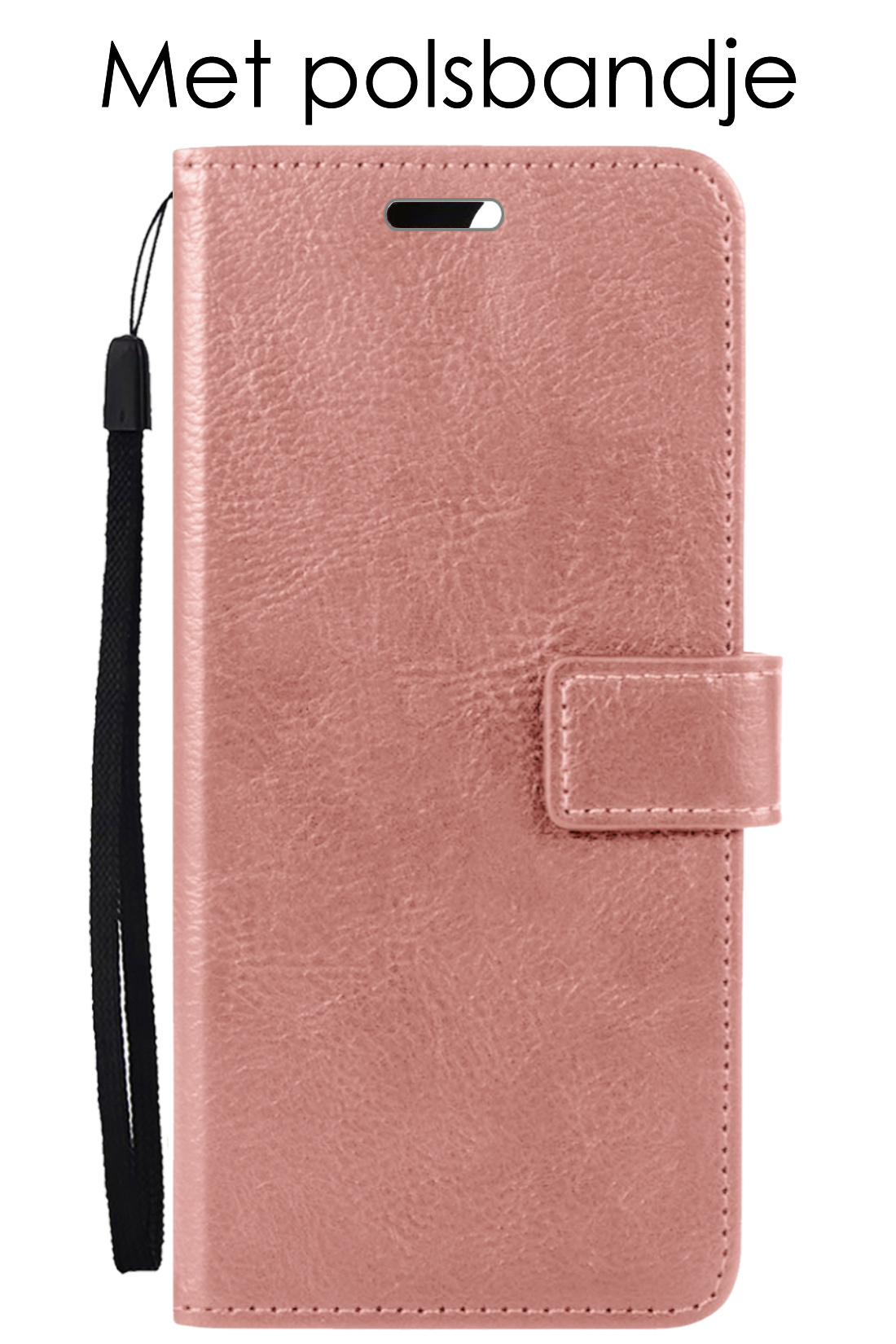 NoXx Hoes Geschikt voor Samsung A02s Hoesje Book Case Hoes Flip Cover Wallet Bookcase - Rosé goud