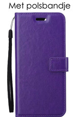 NoXx Hoes Geschikt voor Samsung A02s Hoesje Book Case Hoes Flip Cover Wallet Bookcase - Paars