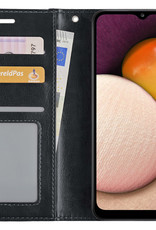 BASEY. Hoes Geschikt voor Samsung A02s Hoesje Bookcase Hoes Flip Case Book Cover - Hoesje Geschikt voor Samsung Galaxy A02s Hoes Book Case Hoesje - Zwart