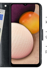 BASEY. Hoes Geschikt voor Samsung A02s Hoesje Bookcase Hoes Flip Case Book Cover - Hoesje Geschikt voor Samsung Galaxy A02s Hoes Book Case Hoesje - Zwart