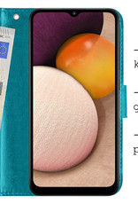 BASEY. Hoes Geschikt voor Samsung A02s Hoesje Bookcase Hoes Flip Case Book Cover - Hoesje Geschikt voor Samsung Galaxy A02s Hoes Book Case Hoesje - Turquoise