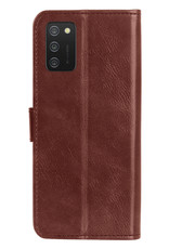 BASEY. Hoes Geschikt voor Samsung A02s Hoesje Bookcase Hoes Flip Case Book Cover - Hoesje Geschikt voor Samsung Galaxy A02s Hoes Book Case Hoesje - Bruin