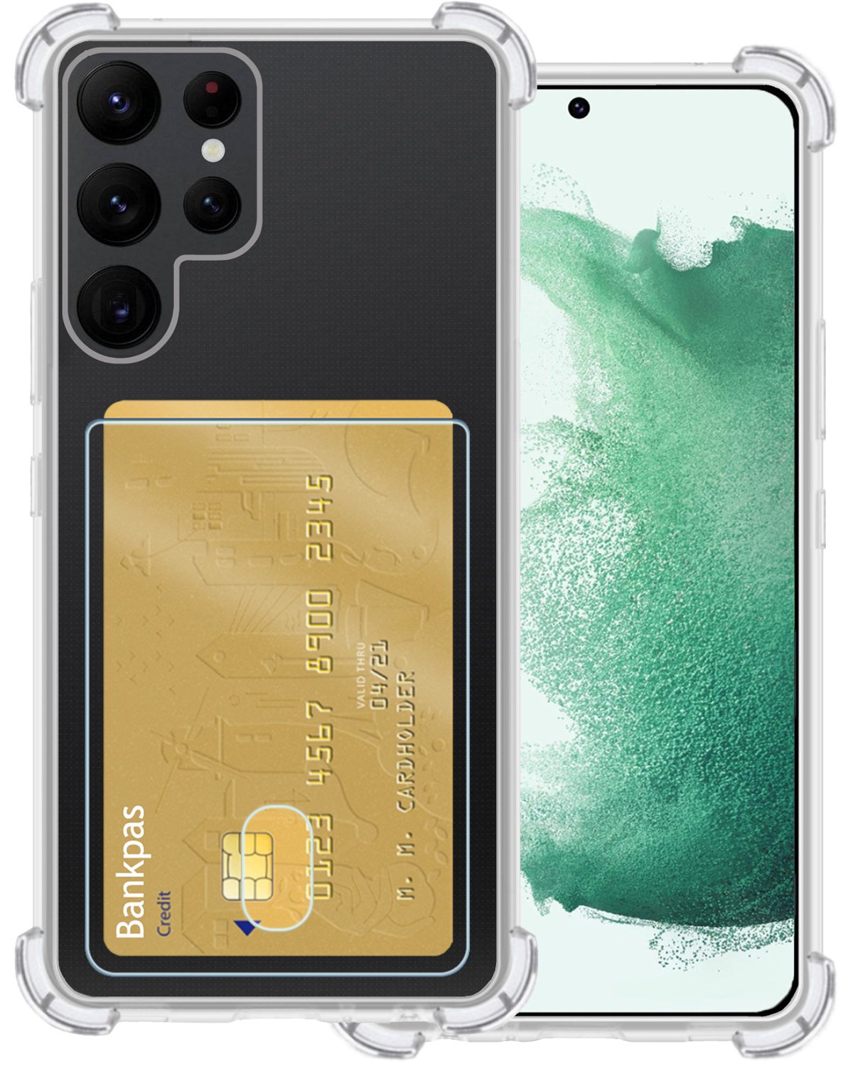 BASEY. Hoes Geschikt voor Samsung S22 Ultra Hoesje Shock Proof Case Hoes - Hoesje Geschikt voor Samsung Galaxy S22 Ultra Hoes Cover Shockproof - Transparant