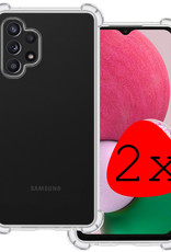 BASEY. Hoes Geschikt voor Samsung A13 4G Hoesje Shock Proof Case Hoes Siliconen - Hoesje Geschikt voor Samsung Galaxy A13 4G Hoes Cover Shockproof - Transparant - 2 Stuks