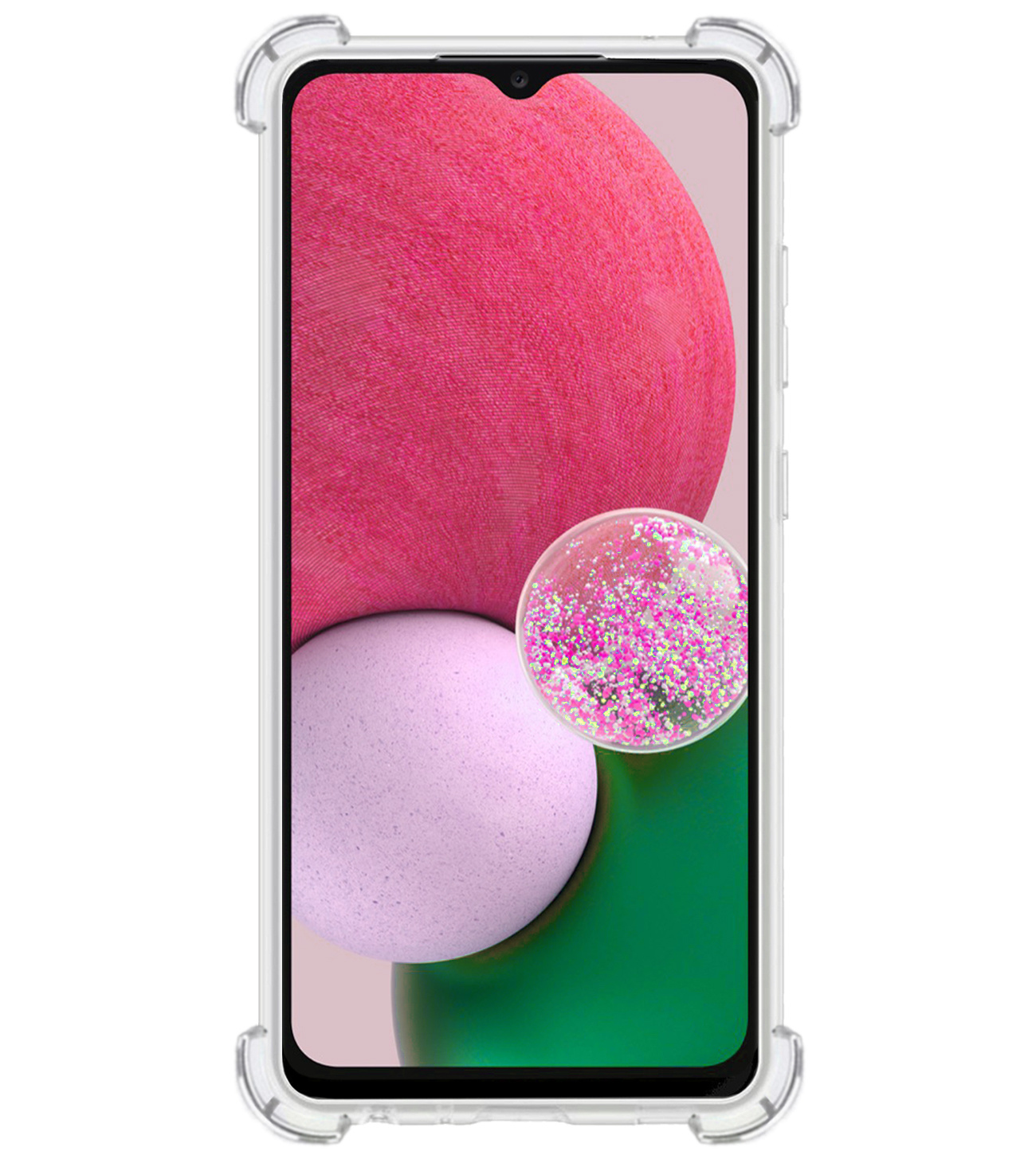 BASEY. Hoes Geschikt voor Samsung A13 4G Hoesje Shock Proof Case Hoes Siliconen - Hoesje Geschikt voor Samsung Galaxy A13 4G Hoes Cover Shockproof - Transparant - 2 Stuks