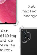 BASEY. Hoes Geschikt voor Samsung A13 4G Hoesje Shock Proof Case Hoes Siliconen - Hoesje Geschikt voor Samsung Galaxy A13 4G Hoes Cover Shockproof - Transparant - 2 Stuks