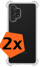 Nomfy Hoesje Geschikt voor Samsung A13 4G Hoesje Shock Proof Cover Case Shockproof - Hoes Geschikt voor Samsung Galaxy A13 4G Hoes Siliconen Back Case - Transparant - 2 PACK