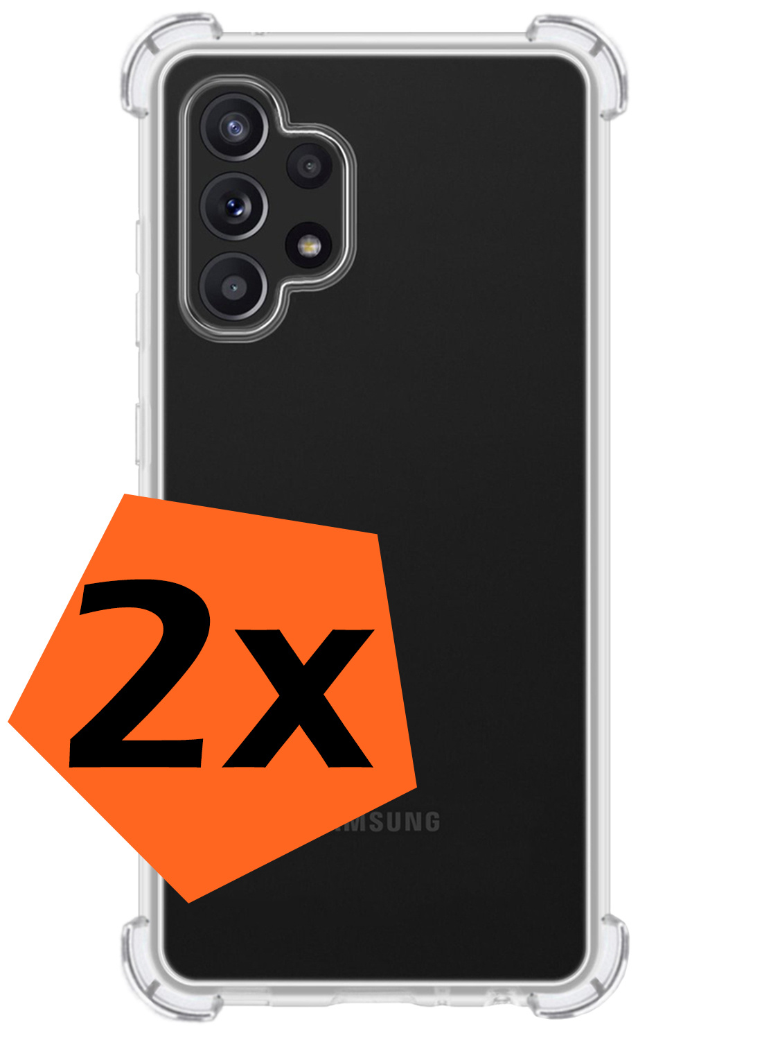 Nomfy Hoesje Geschikt voor Samsung A13 4G Hoesje Shock Proof Cover Case Shockproof - Hoes Geschikt voor Samsung Galaxy A13 4G Hoes Siliconen Back Case - Transparant - 2 PACK