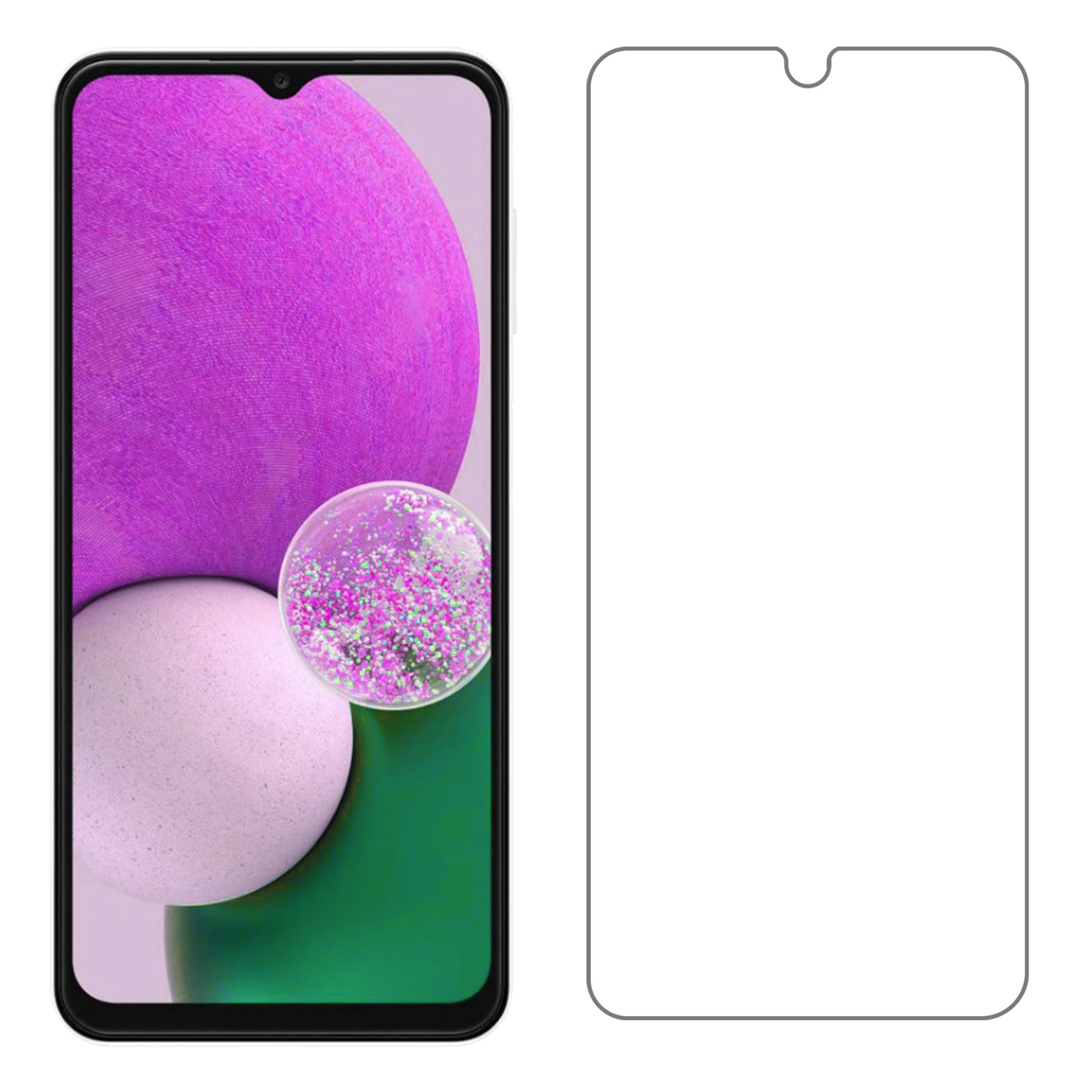 Nomfy Screenprotector Geschikt voor Samsung A13 4G Screenprotector Bescherm Glas Tempered Glass - Screenprotector Geschikt voor Samsung Galaxy A13 4G Screen Protector - 3 PACK