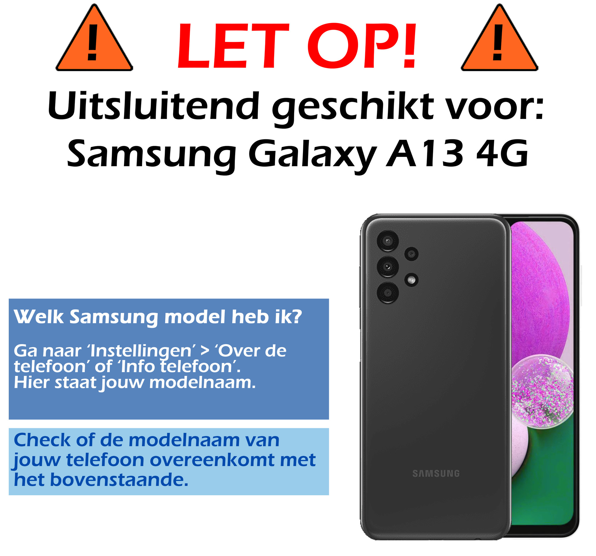 BASEY. Samsung Galaxy A13 4G Screenprotector 3D Tempered Glass - Samsung Galaxy A13 4G Beschermglas Full Cover - Samsung A13 4G Screen Protector 3D