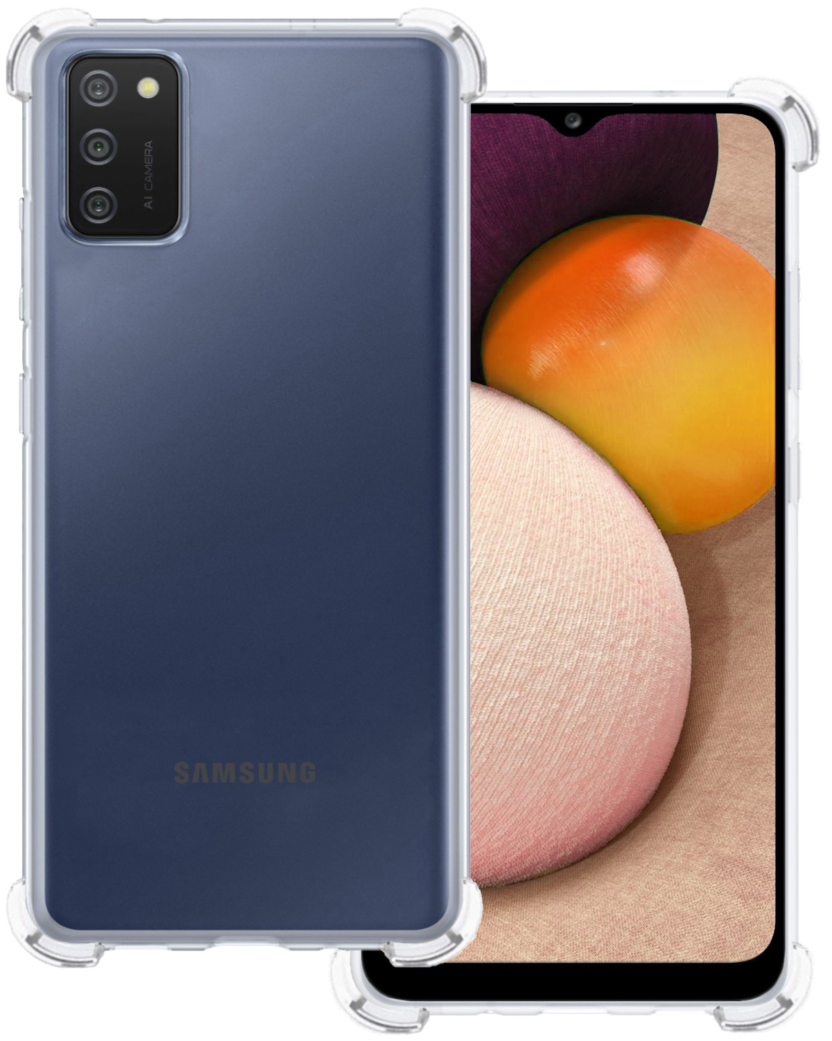 BASEY. Hoes Geschikt voor Samsung A03s Hoesje Shock Proof Case Hoes Siliconen - Hoesje Geschikt voor Samsung Galaxy A03s Hoes Cover Shockproof - Transparant