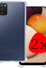 BASEY. Hoes Geschikt voor Samsung A03s Hoesje Shock Proof Case Hoes Siliconen - Hoesje Geschikt voor Samsung Galaxy A03s Hoes Cover Shockproof - Transparant - 2 Stuks