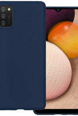 BASEY. Hoes Geschikt voor Samsung A03s Hoesje Siliconen Back Cover Case - Hoesje Geschikt voor Samsung Galaxy A03s Hoes Cover Hoesje - Donkerblauw