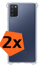Nomfy Hoesje Geschikt voor Samsung A03s Hoesje Shock Proof Cover Case Shockproof - Hoes Geschikt voor Samsung Galaxy A03s Hoes Siliconen Back Case - Transparant - 2 PACK
