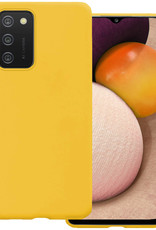 BASEY. Hoes Geschikt voor Samsung A03s Hoesje Siliconen Back Cover Case - Hoesje Geschikt voor Samsung Galaxy A03s Hoes Cover Hoesje - Geel