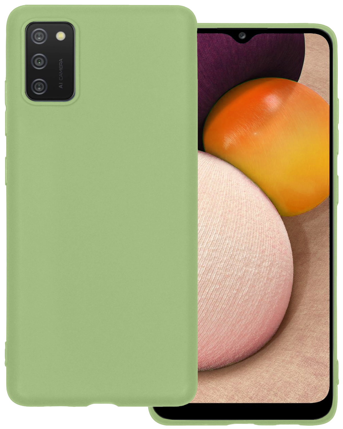 BASEY. Hoes Geschikt voor Samsung A03s Hoesje Siliconen Back Cover Case - Hoesje Geschikt voor Samsung Galaxy A03s Hoes Cover Hoesje - Groen