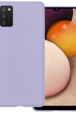 BASEY. Hoes Geschikt voor Samsung A03s Hoesje Siliconen Back Cover Case - Hoesje Geschikt voor Samsung Galaxy A03s Hoes Cover Hoesje - Lila