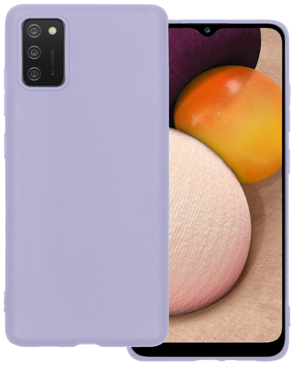 BASEY. Hoes Geschikt voor Samsung A03s Hoesje Siliconen Back Cover Case - Hoesje Geschikt voor Samsung Galaxy A03s Hoes Cover Hoesje - Lila