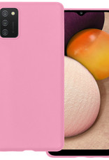 BASEY. Hoes Geschikt voor Samsung A03s Hoesje Siliconen Back Cover Case - Hoesje Geschikt voor Samsung Galaxy A03s Hoes Cover Hoesje - Lichtroze