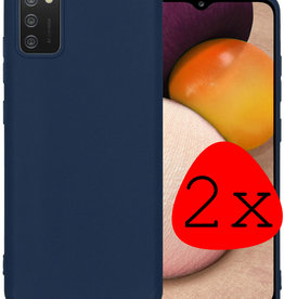 BASEY. BASEY. Samsung Galaxy A03s Hoesje Siliconen - Donkerblauw - 2 PACK