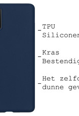 BASEY. Hoes Geschikt voor Samsung A03s Hoesje Siliconen Back Cover Case - Hoesje Geschikt voor Samsung Galaxy A03s Hoes Cover Hoesje - Donkerblauw - 2 Stuks