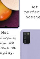 BASEY. Hoes Geschikt voor Samsung A03s Hoesje Siliconen Back Cover Case - Hoesje Geschikt voor Samsung Galaxy A03s Hoes Cover Hoesje - Lila - 2 Stuks