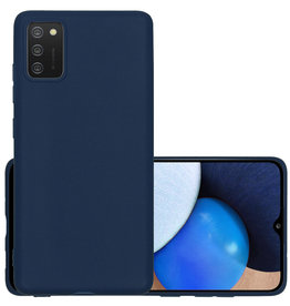 NoXx NoXx Samsung Galaxy A03s Hoesje Siliconen - Donkerblauw