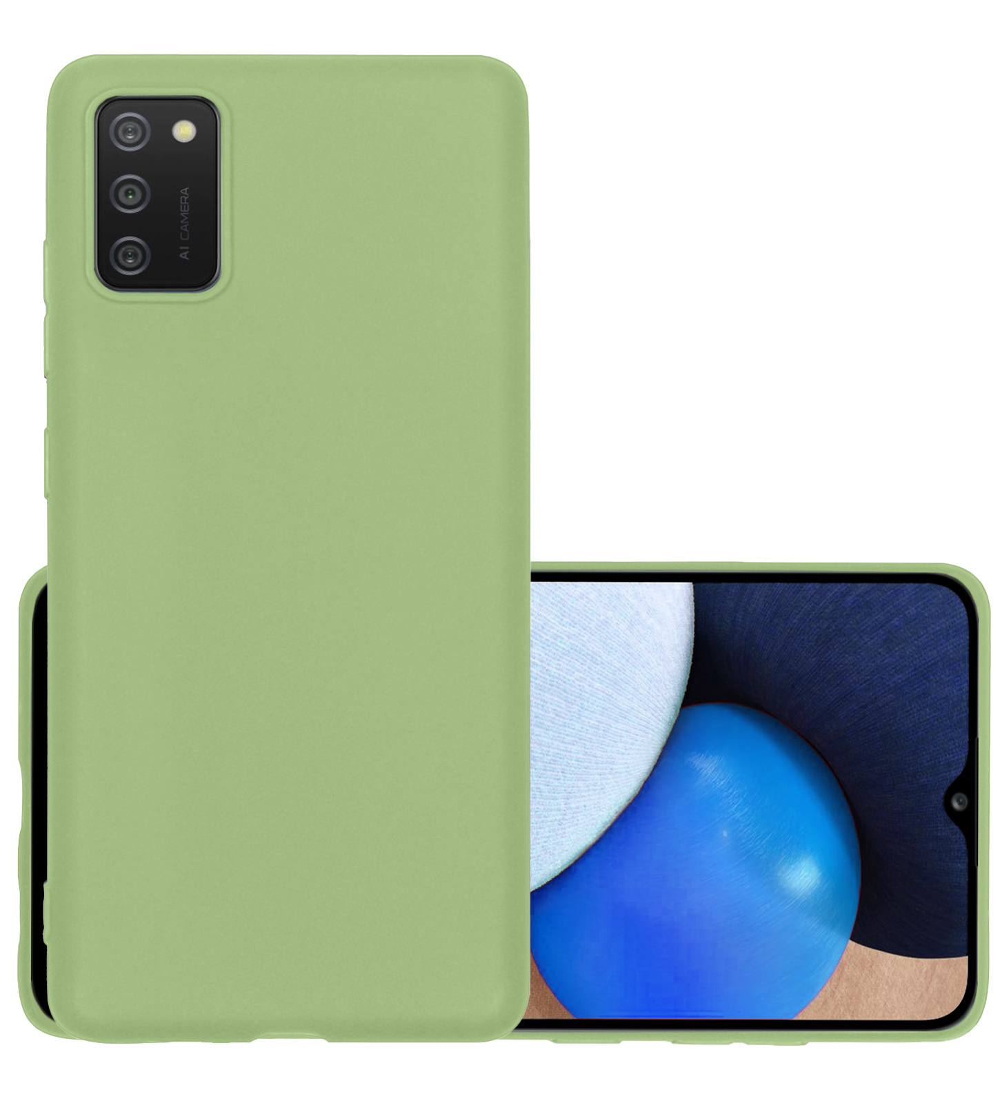 NoXx Hoes Geschikt voor Samsung A03s Hoesje Cover Siliconen Back Case Hoes - Groen