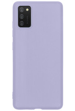 NoXx Hoes Geschikt voor Samsung A03s Hoesje Cover Siliconen Back Case Hoes - Lila