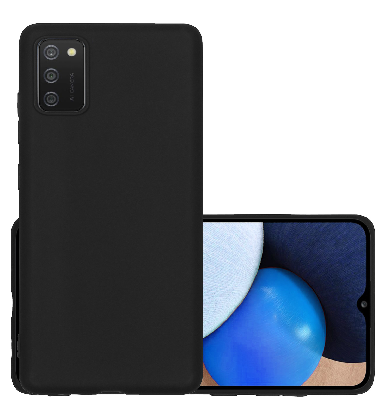 NoXx Hoes Geschikt voor Samsung A03s Hoesje Cover Siliconen Back Case Hoes - Zwart