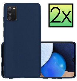 NoXx NoXx Samsung Galaxy A03s Hoesje Siliconen - Donkerblauw - 2 PACK