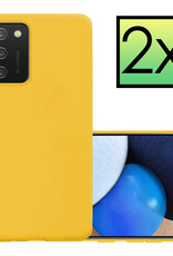 NoXx Hoes Geschikt voor Samsung A03s Hoesje Cover Siliconen Back Case Hoes - Geel - 2x