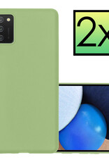 NoXx Hoes Geschikt voor Samsung A03s Hoesje Cover Siliconen Back Case Hoes - Groen - 2x