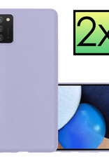 NoXx Hoes Geschikt voor Samsung A03s Hoesje Cover Siliconen Back Case Hoes - Lila - 2x