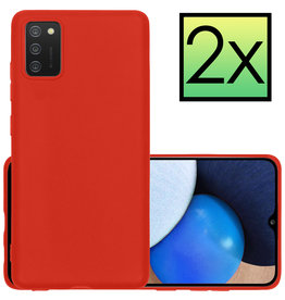 NoXx NoXx Samsung Galaxy A03s Hoesje Siliconen - Rood - 2 PACK