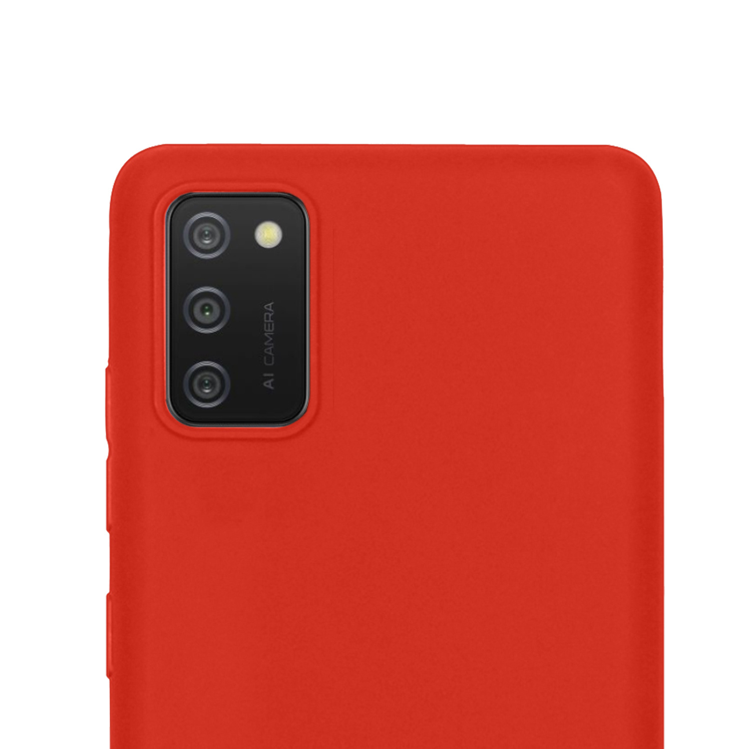 NoXx Samsung Galaxy A03s Hoesje Back Cover Siliconen Case Hoes - Rood - 2x