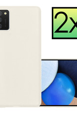 NoXx Hoes Geschikt voor Samsung A03s Hoesje Cover Siliconen Back Case Hoes - Wit - 2x