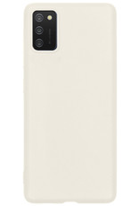 Nomfy Hoesje Geschikt voor Samsung A03s Hoesje Siliconen Cover Case - Hoes Geschikt voor Samsung Galaxy A03s Hoes Back Case - Wit