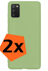 Nomfy Hoesje Geschikt voor Samsung A03s Hoesje Siliconen Cover Case - Hoes Geschikt voor Samsung Galaxy A03s Hoes Back Case - 2-PACK - Groen
