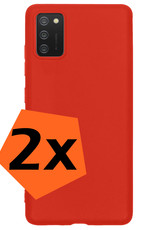 Nomfy Hoesje Geschikt voor Samsung A03s Hoesje Siliconen Cover Case - Hoes Geschikt voor Samsung Galaxy A03s Hoes Back Case - 2-PACK - Rood