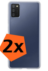 Nomfy Hoesje Geschikt voor Samsung A03s Hoesje Siliconen Cover Case - Hoes Geschikt voor Samsung Galaxy A03s Hoes Back Case - 2-PACK - Transparant