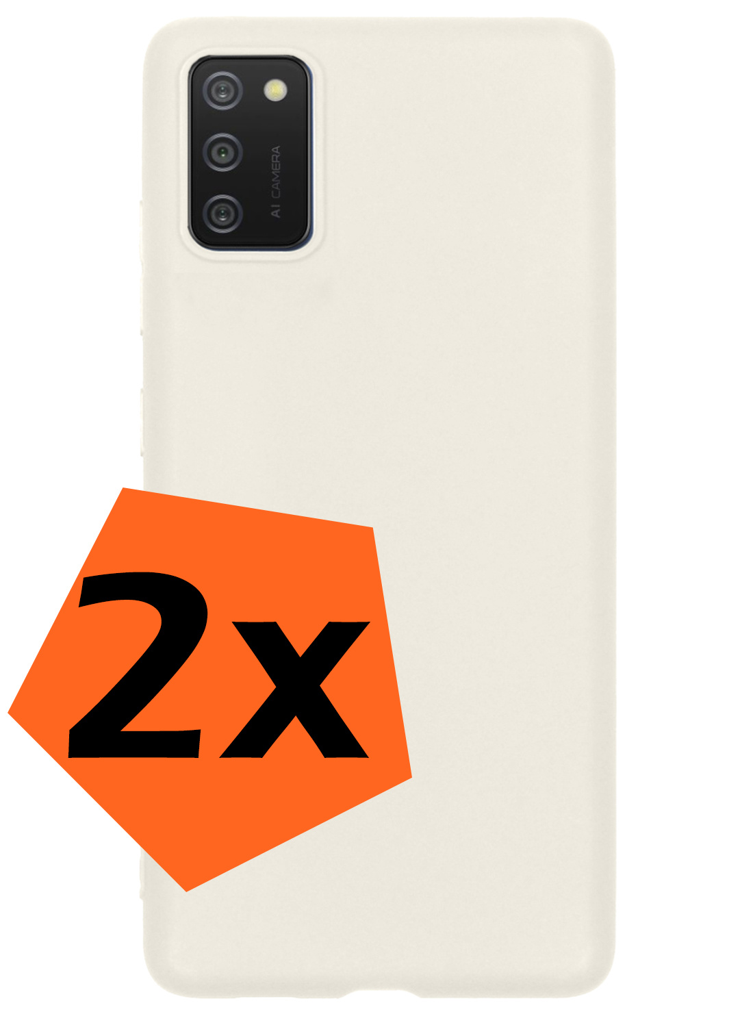 Nomfy Hoesje Geschikt voor Samsung A03s Hoesje Siliconen Cover Case - Hoes Geschikt voor Samsung Galaxy A03s Hoes Back Case - 2-PACK - Wit