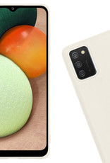 Nomfy Hoesje Geschikt voor Samsung A03s Hoesje Siliconen Cover Case - Hoes Geschikt voor Samsung Galaxy A03s Hoes Back Case - 2-PACK - Wit