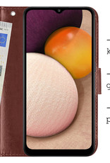 BASEY. Hoes Geschikt voor Samsung A03s Hoesje Bookcase Hoes Flip Case Book Cover - Hoesje Geschikt voor Samsung Galaxy A03s Hoes Book Case Hoesje - Bruin