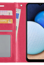 NoXx Hoes Geschikt voor Samsung A03s Hoesje Book Case Hoes Flip Cover Wallet Bookcase - Donkerroze