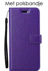 NoXx Hoes Geschikt voor Samsung A03s Hoesje Book Case Hoes Flip Cover Wallet Bookcase - Paars