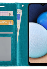 NoXx Hoes Geschikt voor Samsung A03s Hoesje Book Case Hoes Flip Cover Wallet Bookcase - Turquoise