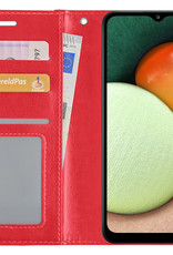 Nomfy Hoesje Geschikt voor Samsung A03s Hoes Bookcase Flipcase Book Cover - Hoes Geschikt voor Samsung Galaxy A03s Hoesje Book Case - Rood