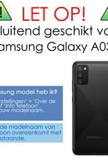 NoXx Hoes Geschikt voor Samsung A03s Hoesje Cover Siliconen Back Case Hoes - Groen - 2x